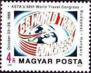 58th World Travel Congress - globe, Text Ribbon