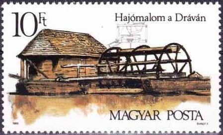 Water wheel on the Dráva River