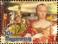 Queen Maria Theresia and a rider from Royal Horse Guard
