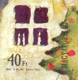 Greetings - candles in window, christmas tree
