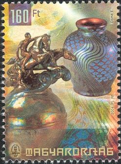 Decorative vase with twin riders, 1902