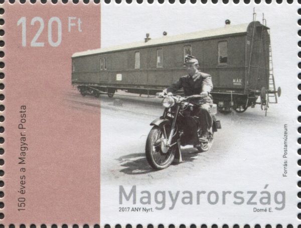 Travelling post office and a motorcycle