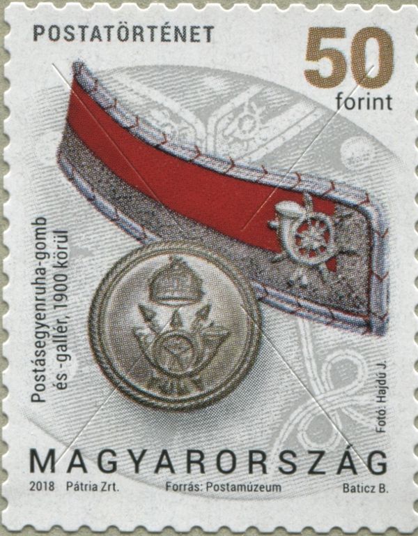 Collar and Button of the Postal Uniform, ~1900