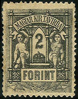 Crown and two Boys, litho.