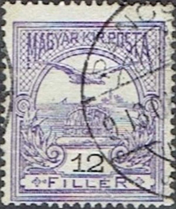 Mythical Bird Turul Flying over Crown of St. Stephen