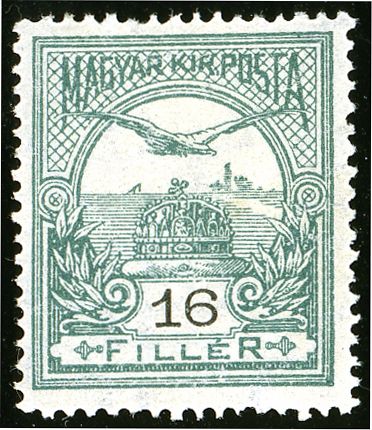 Mythical Bird Turul Flying over Crown of St. Stephen