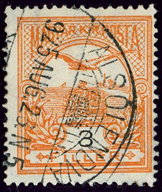 Mythical Bird Turul Flying over Crown of St. Stephen