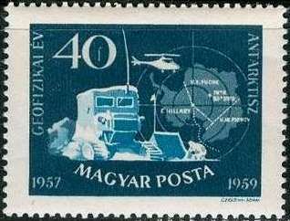 Soviet Antarctic Camp and Map of Pole
