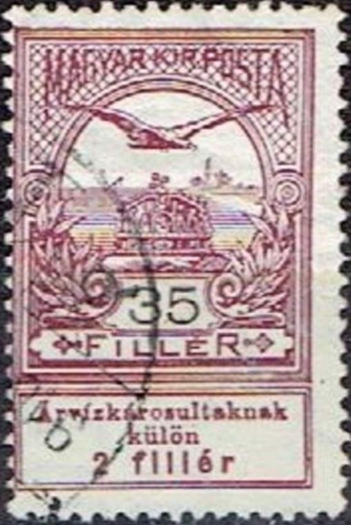 Mythical Bird Turul Flying over Crown of St. Stephen