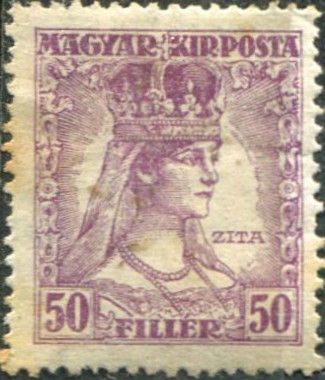 Queen Zita with 'Republic' overprint