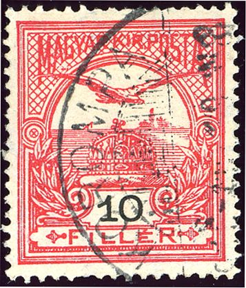 Mythical Bird Turul Flying over Crown of St. Stephen