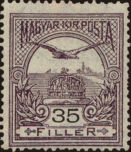 Mythical Bird Turul Flying over Crown of St. Stephen