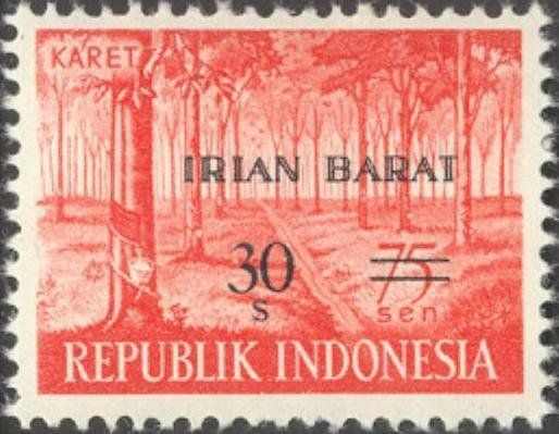 Karet overprinted Bentjana Alam 1961