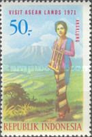 Javanese girl playing angklung (musical instrument)