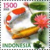 Greetings Stamps- Fish and water lily