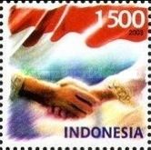 Greetings Stamps- Handshake and national flag