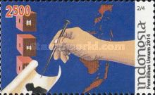 Voting boxes, hand and map