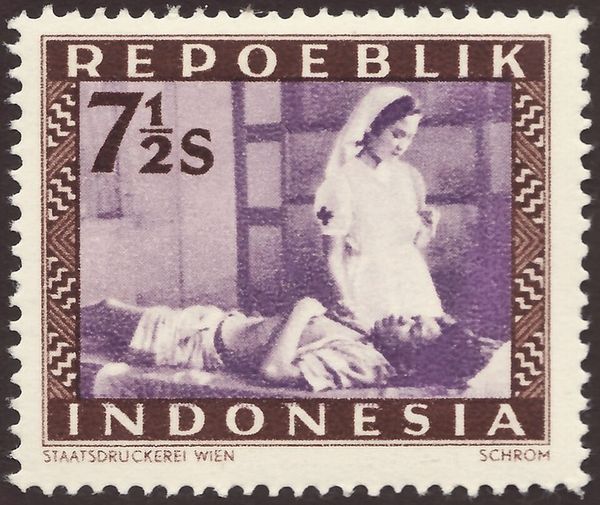 Red Cross Nurse with Wounded Soldier