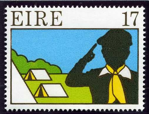 Tent and Scout saluting