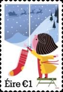 Girl Watching Santa's Sleigh