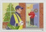 Postman Delivering Christmas Mail