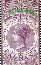 Queen Victoria - Foreign Bill stamp overprinted "POSTAGE"