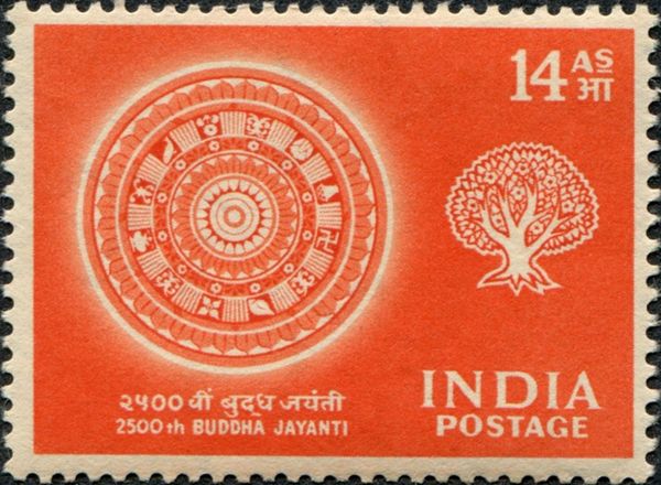 Round parasol and Bodhi tree