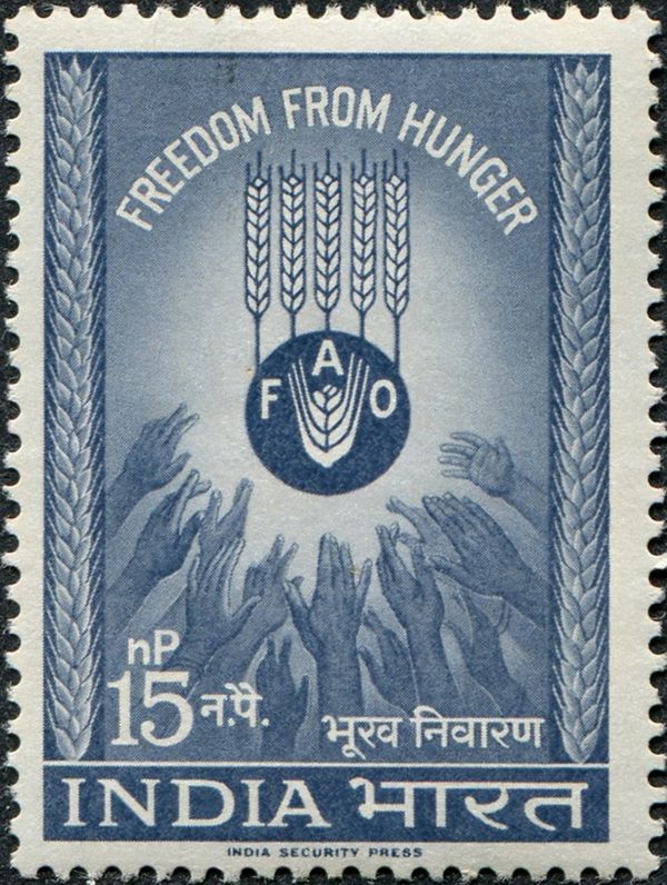 Hands Reaching for "FAO" Emblem