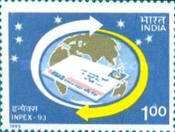 Speedpost Letter and Arrows Encircling Globe