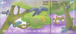 Snake Attacking Crow's Eggs