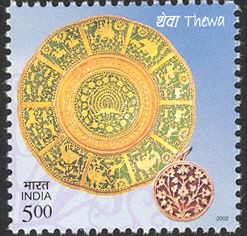 Thewa Ware (Gold Leaf Work on Coloured Glass)