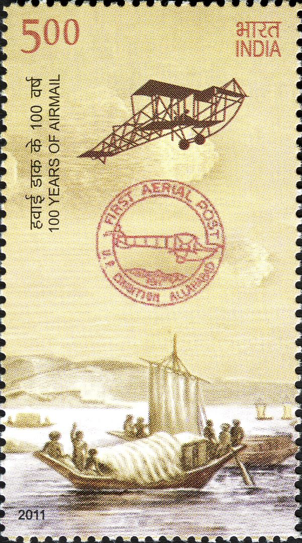 Pequet's Sommer Biplane Flying over River Yamuna