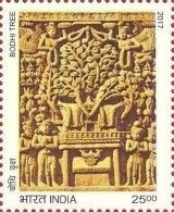 Sandstone Relief Sculpture of Bodhi Tree