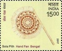 Sola Pith Hand Fan, Bengal