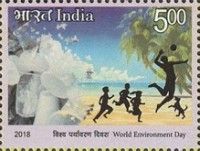 Plastic Waste and Children Running on Beach