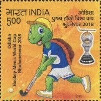 Turtle Mascot Playing Hockey