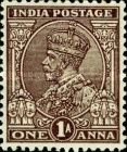 King George V wearing Imperial Crown of India - overprinted