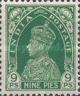 King George VI wearing Imperial Crown of India - overprinted