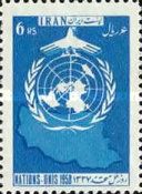 UN-Emblem over map of Iran
