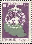 UN-Emblem over map of Iran