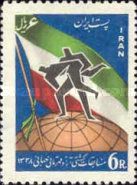 Wrestler on a globe, flag