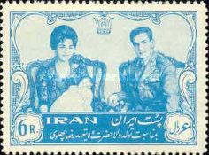 Imperial couple with Crown Prince Reza Cyrus