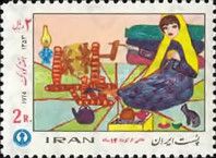 Girl at the spinning wheel; children's painting