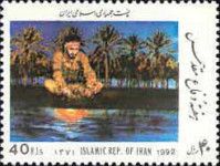 Soldier on Riverbank under Palm Trees
