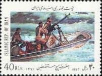 People's militians in a fast boat with Flak