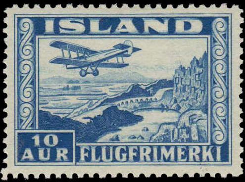 Biplane over Þingvellir