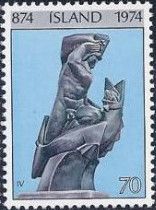 "Saemunder smiting the Devil Seal" (bronze)