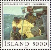 Painting "Hauling the Line" by Gunnlaugur Scheving