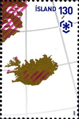 Map of ice cover of Iceland, Eastern Greenland
