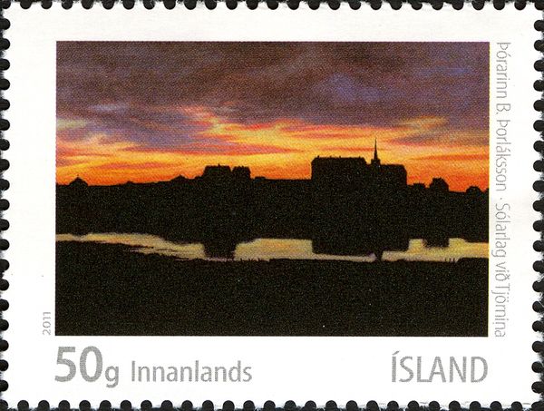 Sólarlag vidh Tjörnina, by T. B. Thorláksson